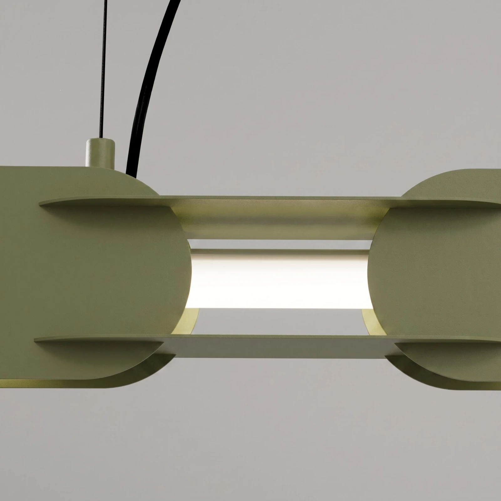 Pendant lamp 158 cm – linear, olive green, DALI dimmable