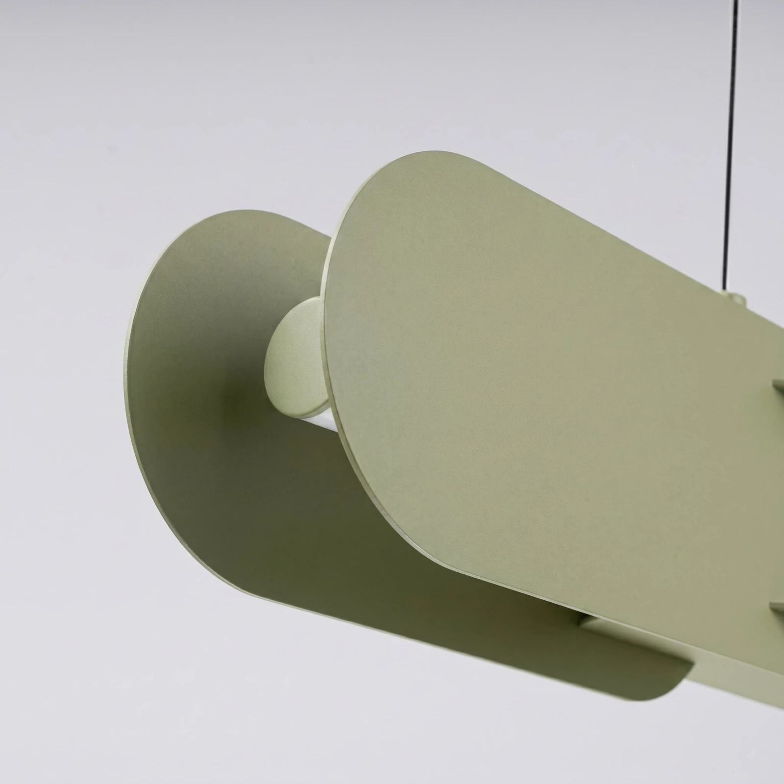 Pendant lamp 158 cm – linear, olive green, DALI dimmable
