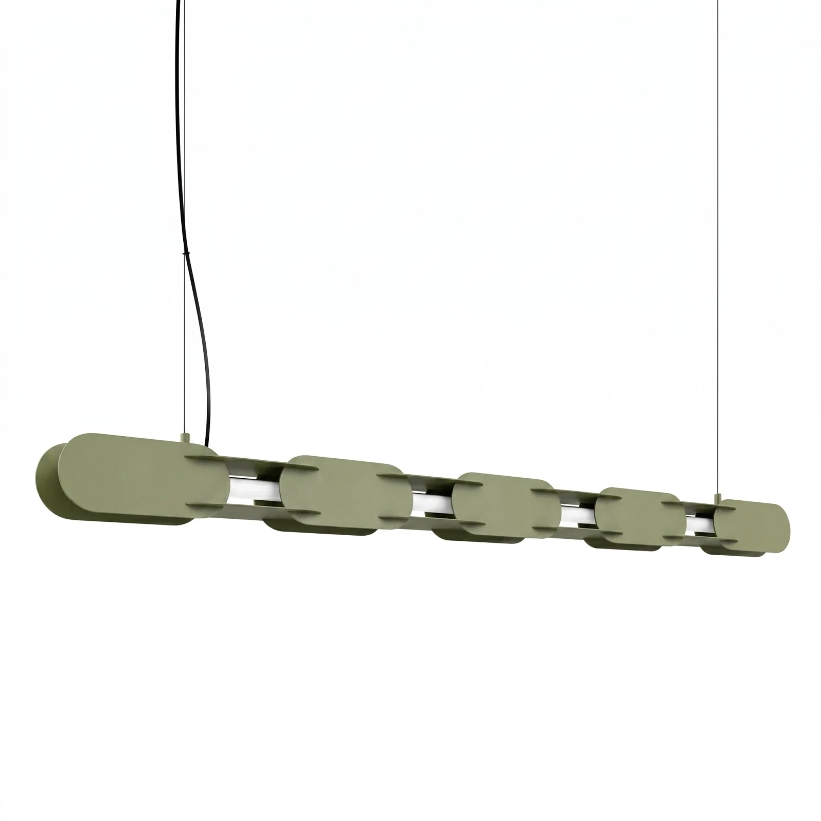 Pendant lamp 158 cm – linear, olive green, DALI dimmable