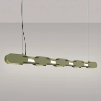 Pendant lamp 158 cm – linear, olive green, DALI dimmable - Image 1