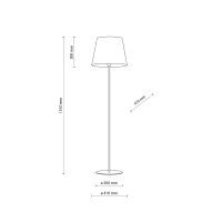 Grindinis šviestuvas E27 su lino gaubtu, 151 cm - Nuotrauka 4