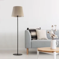Grindinis šviestuvas E27 su lino gaubtu, 151 cm - Nuotrauka 1