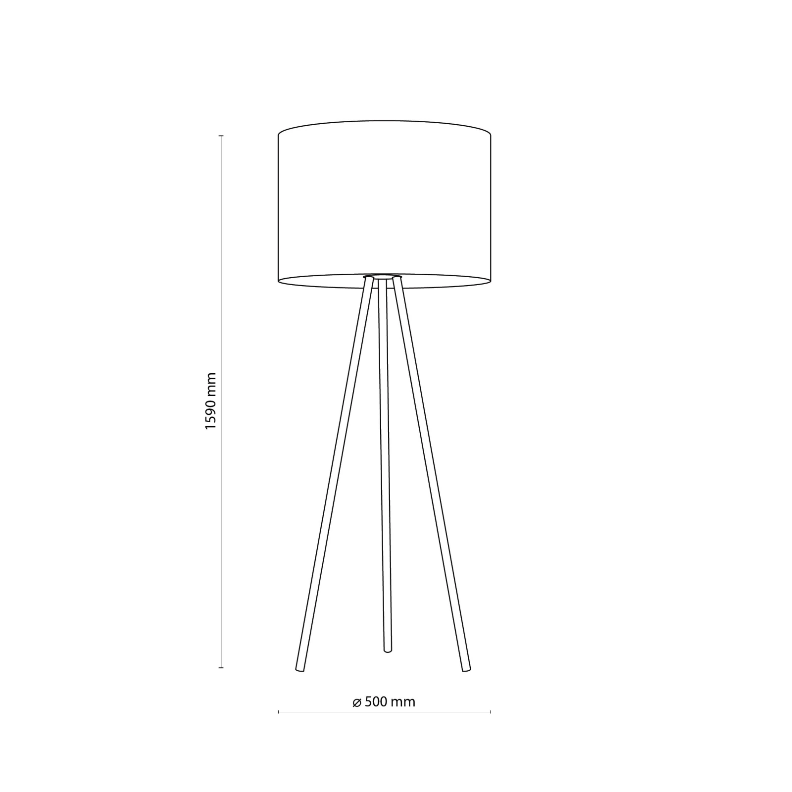 Floor lamp 159 cm – round, black, jute shade