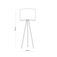 Floor lamp 159 cm – round, black, jute shade - Image 4