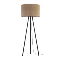 Floor lamp 159 cm – round, black, jute shade - Image 2
