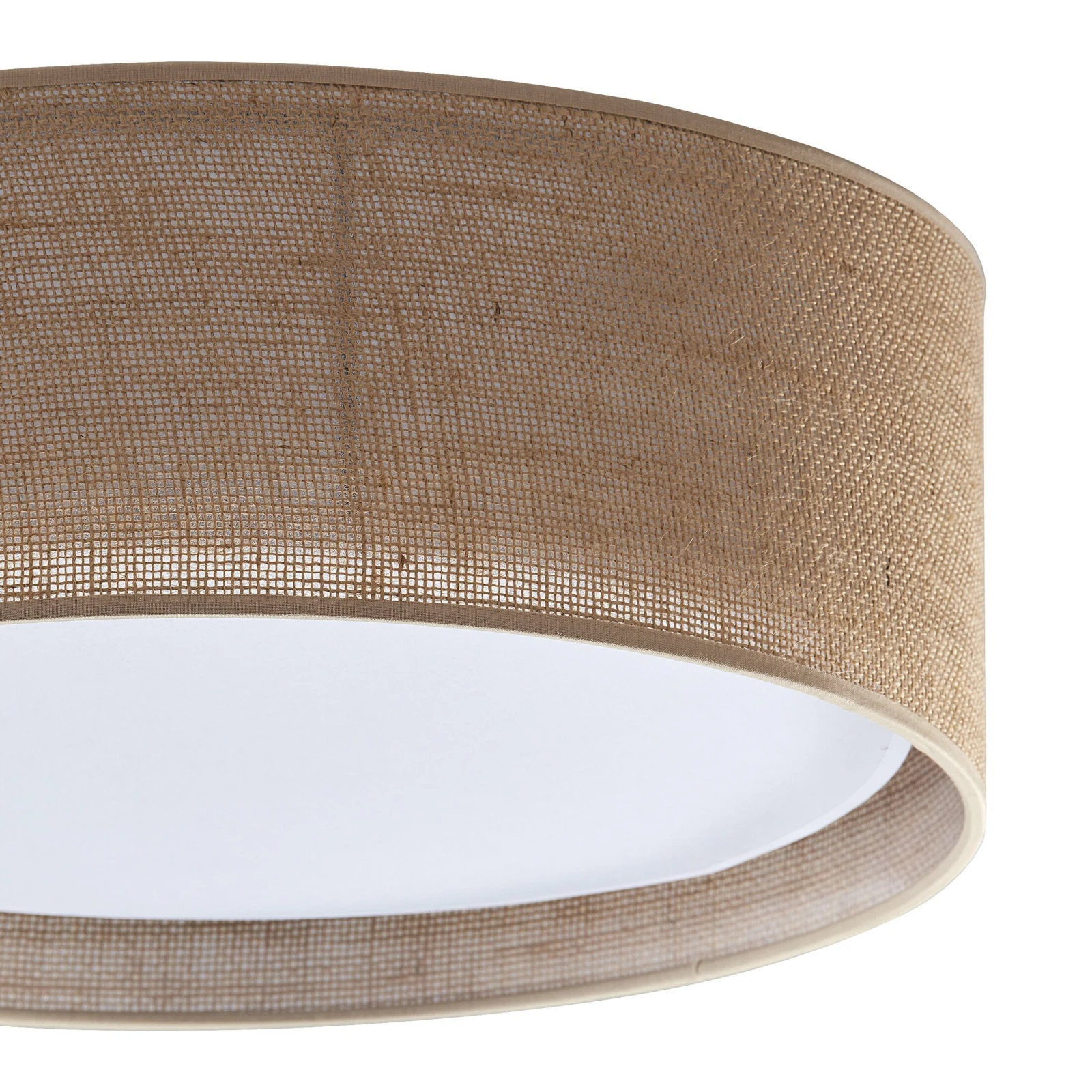 Ceiling lamp 60 cm – round, jute shade, magnetic assembly