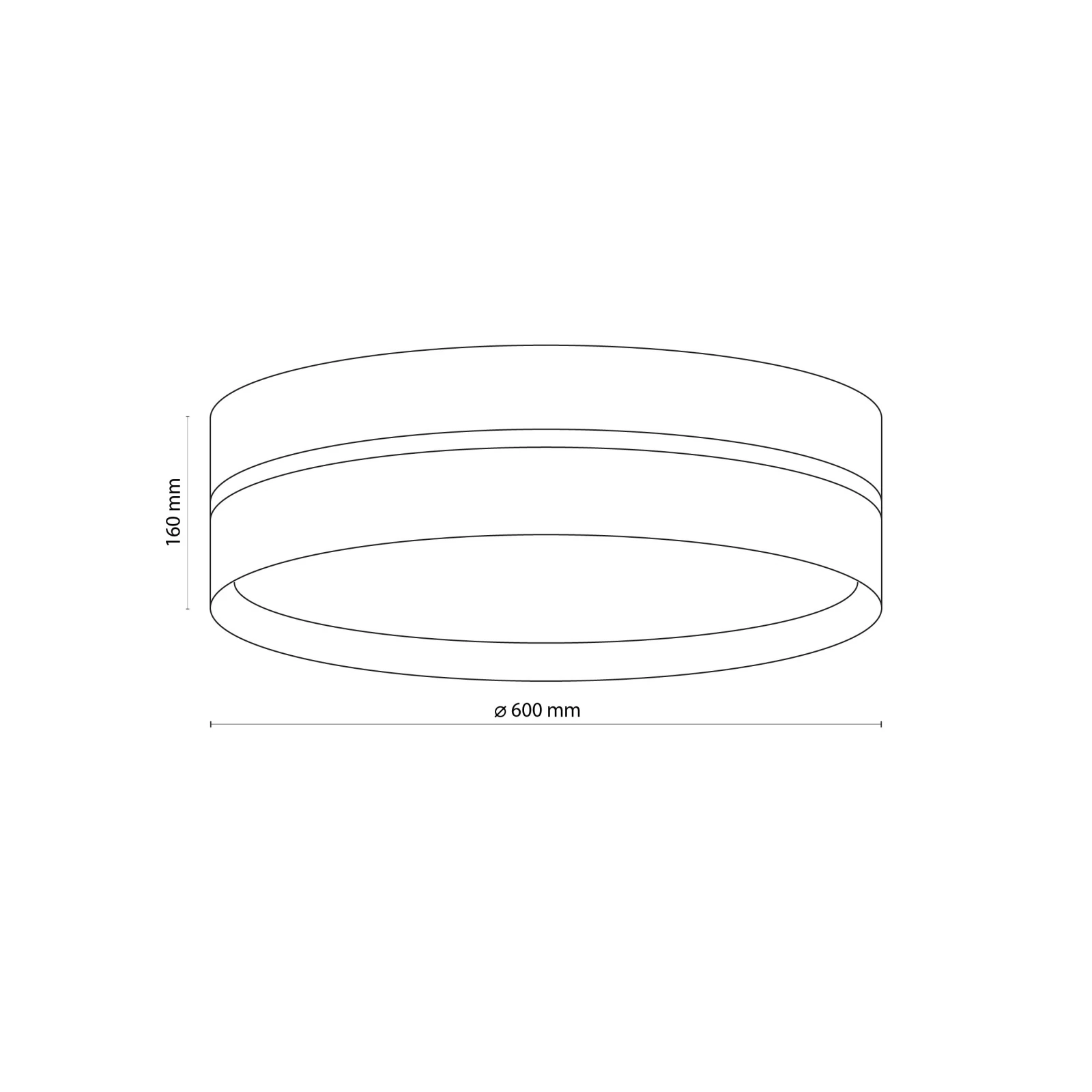 Ceiling lamp 60 cm – round, white, jute shade