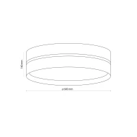 Ceiling lamp 60 cm – round, white, jute shade - Image 4