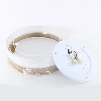 Ceiling lamp 60 cm – round, white, jute shade - Image 5