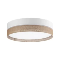 Ceiling lamp 60 cm – round, white, jute shade - Image 2