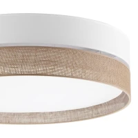 Ceiling lamp 60 cm – round, white, jute shade - Image 3