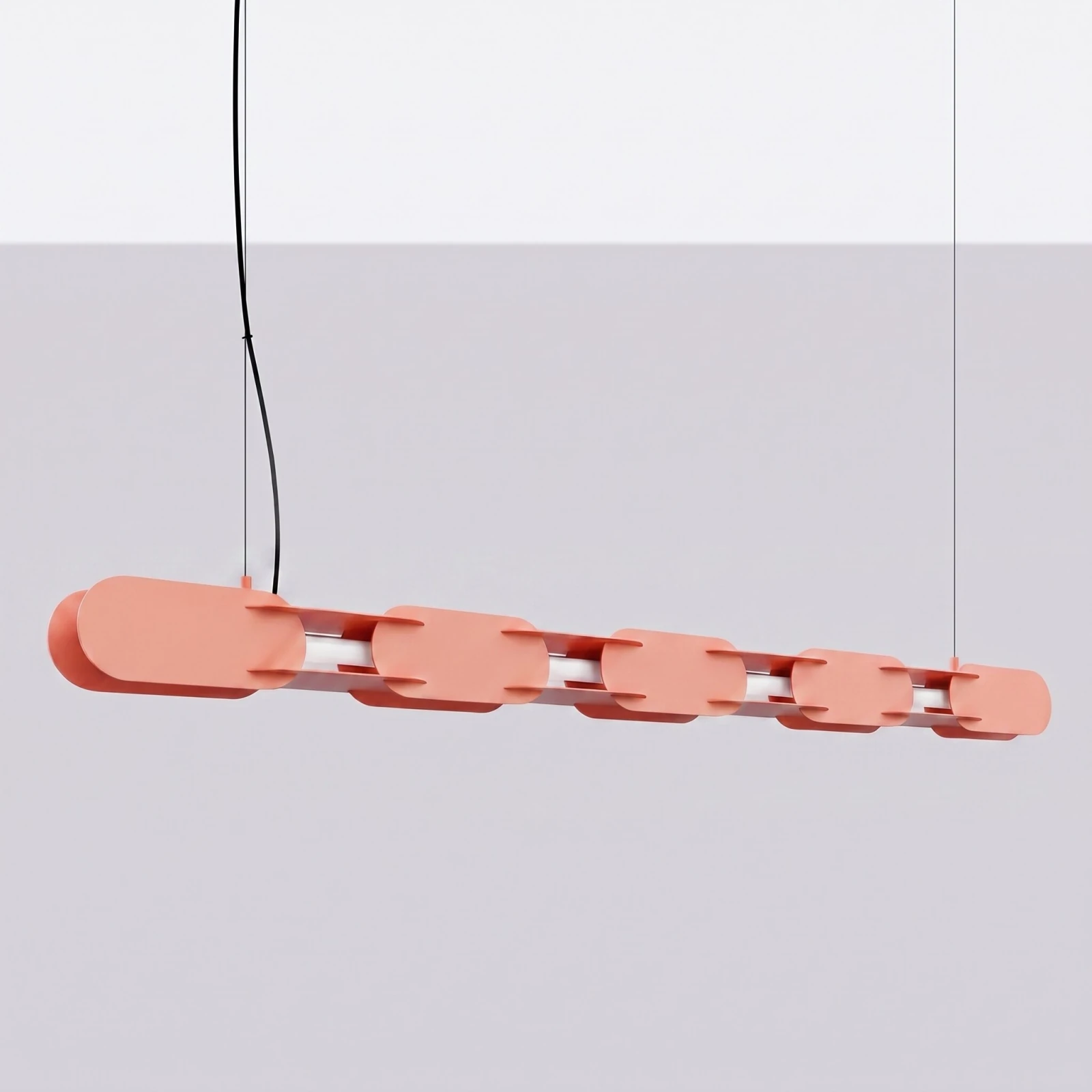 Pakabinamas šviestuvas 158 cm – linijinis, persikinis, LED 3000K