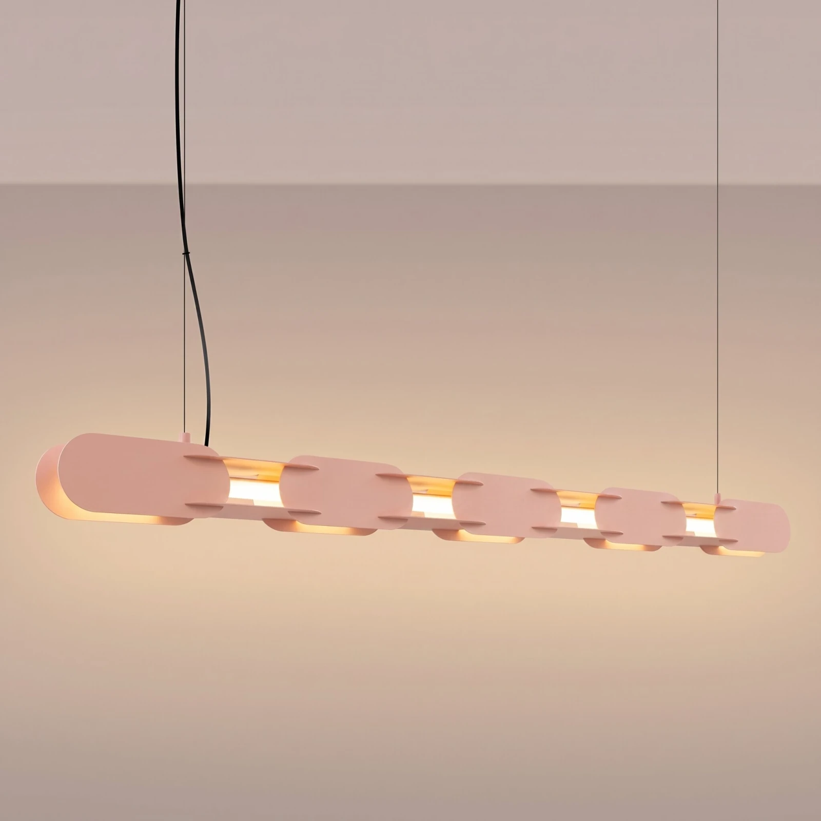Pakabinamas šviestuvas 158 cm – linijinis, persikinis, LED 3000K