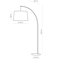 Juodas lankinis grindinis šviestuvas 200 cm, E27 - Nuotrauka 4