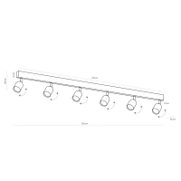 6xGU10 ceiling light – linear, black, adjustable heads - Image 3