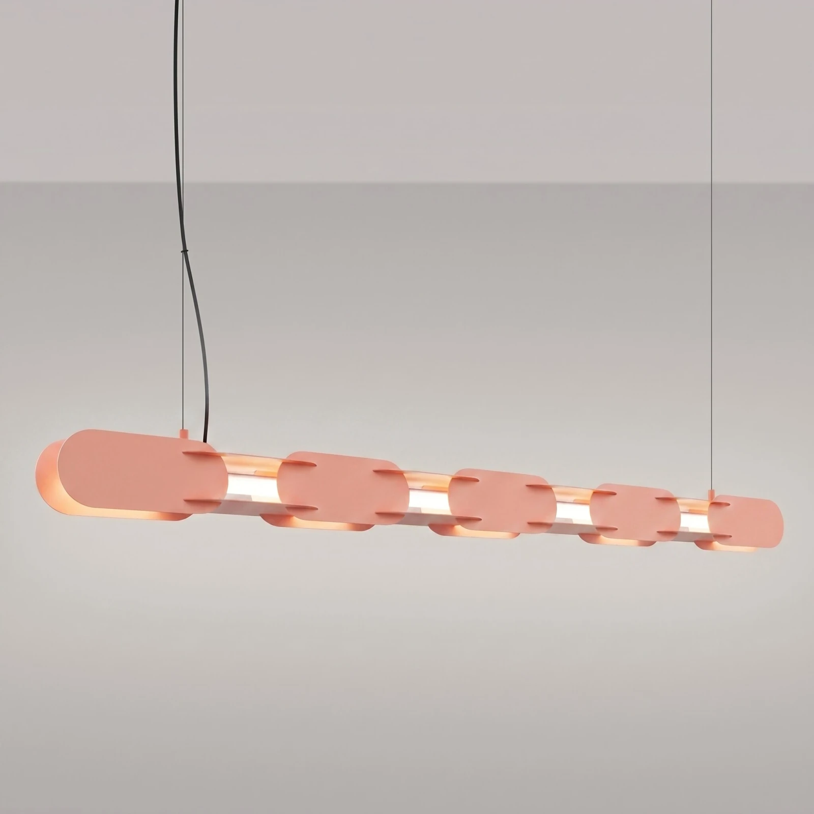 Pendant lamp 158 cm – linear, peach, DALI dimmable