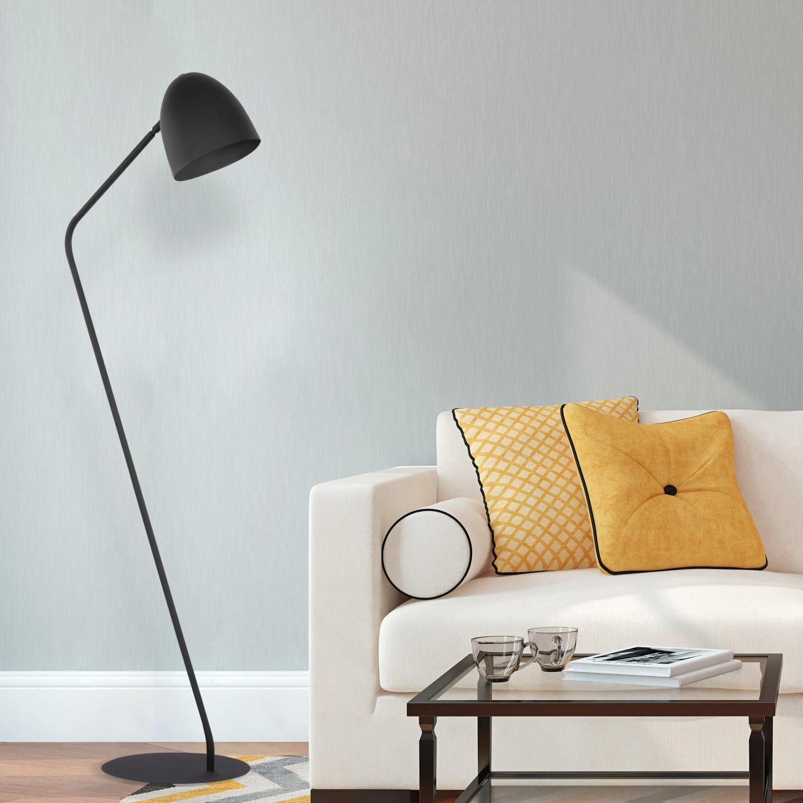 SOHO floor lamp – black shade, adjustable angle