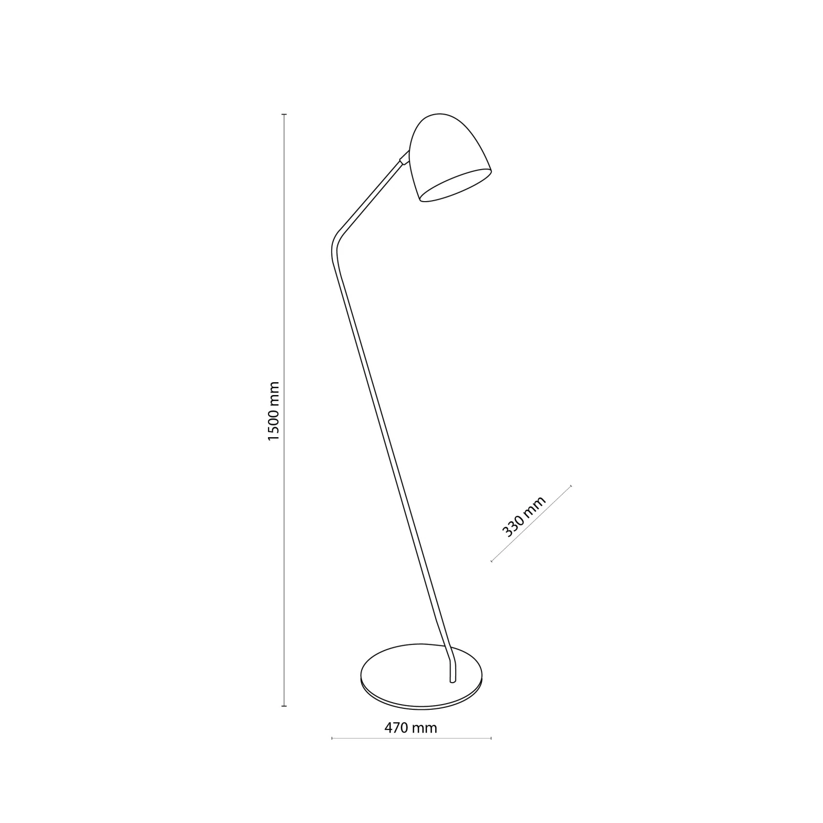 SOHO floor lamp – black shade, adjustable angle
