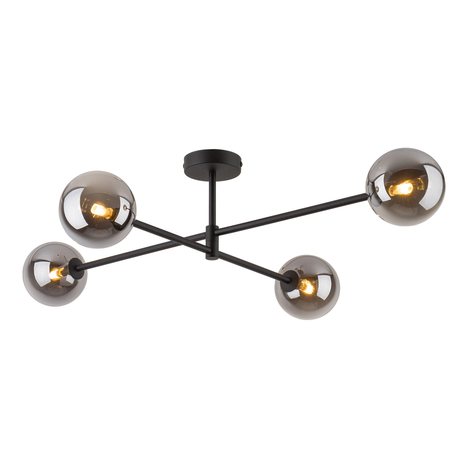 SARIUS ceiling light – black, graphite glass, 4xG9