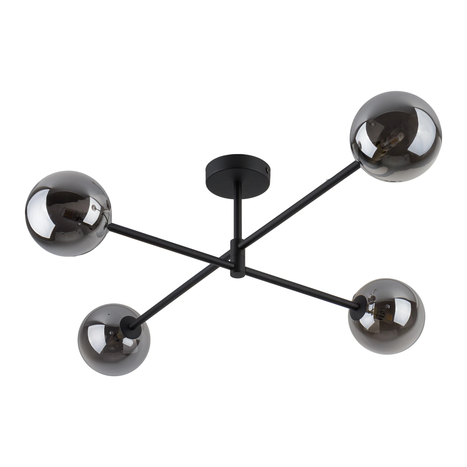 SARIUS ceiling light – black, graphite glass, 4xG9