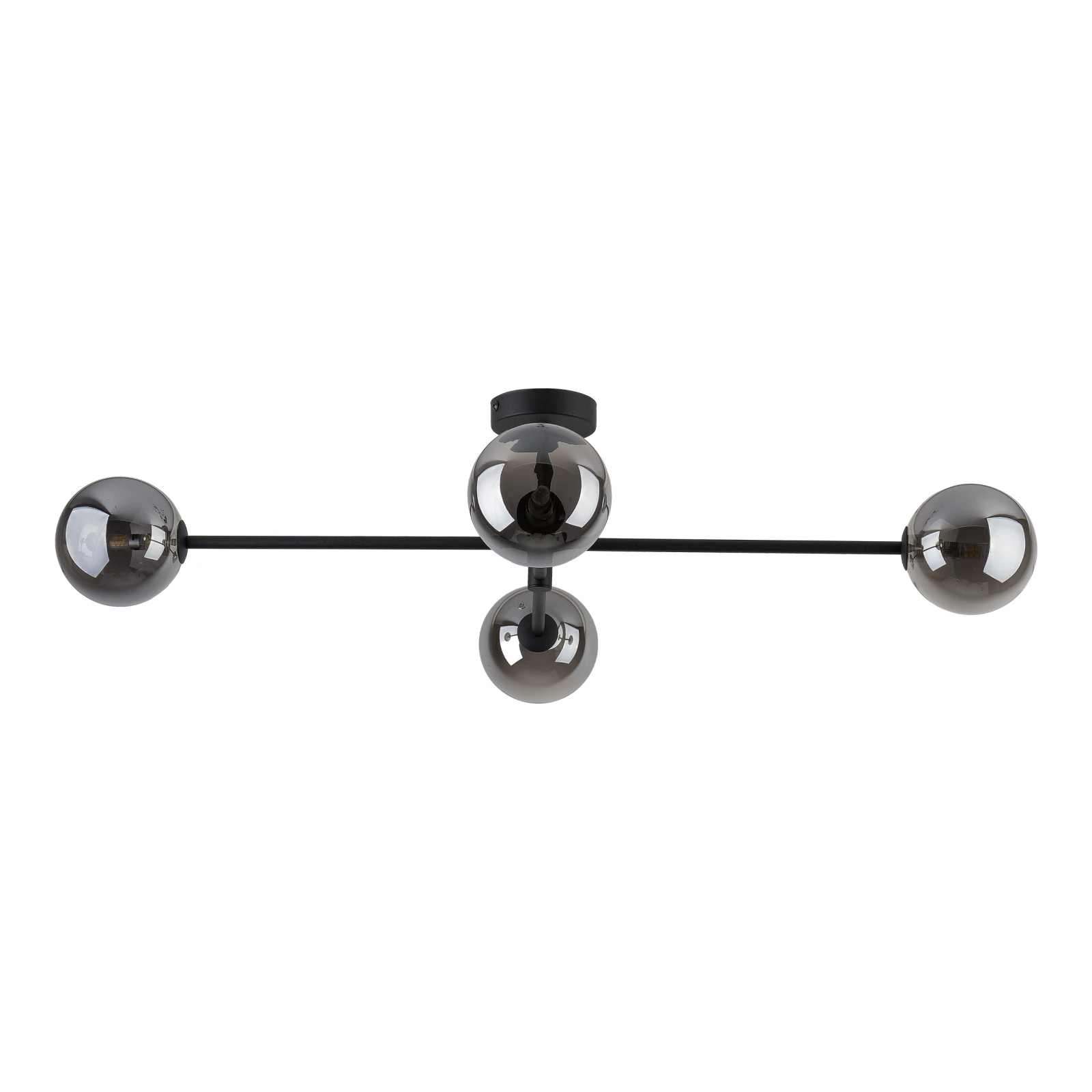 SARIUS ceiling light – black, graphite glass, 4xG9