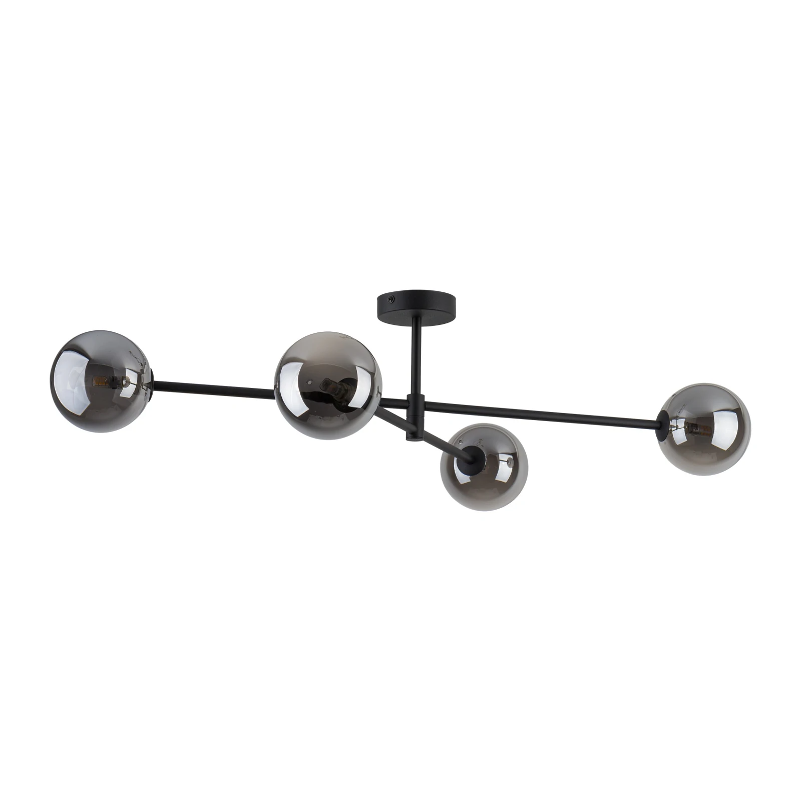SARIUS ceiling light – black, graphite glass, 4xG9
