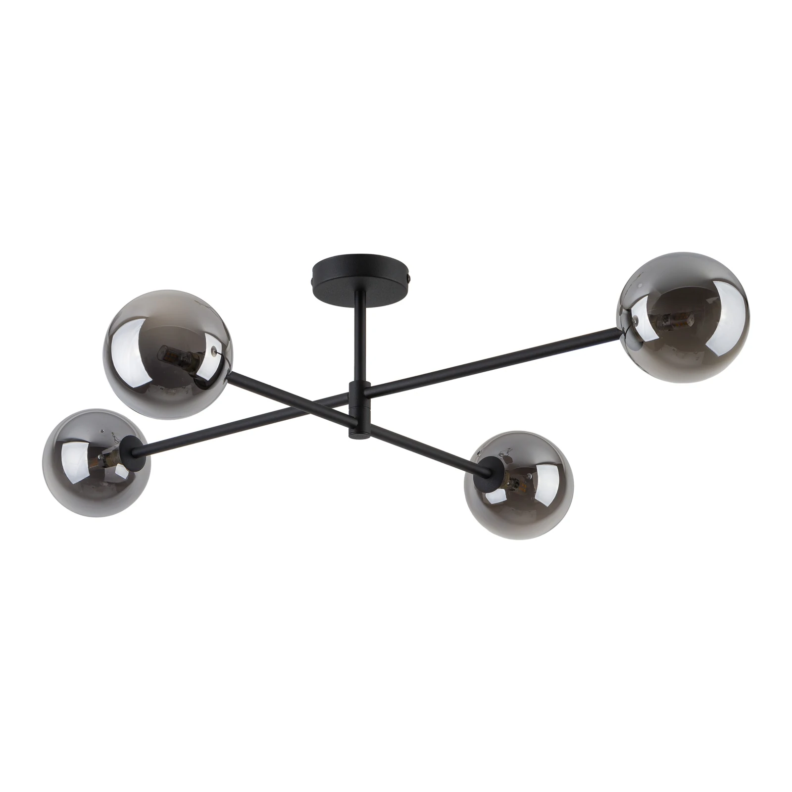 SARIUS ceiling light – black, graphite glass, 4xG9