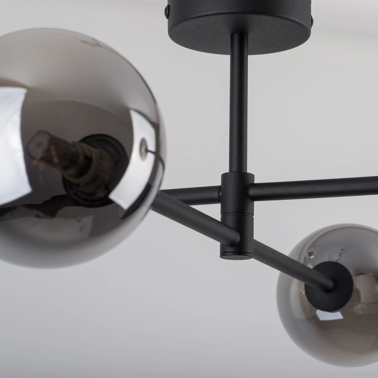 SARIUS ceiling light – black, graphite glass, 4xG9