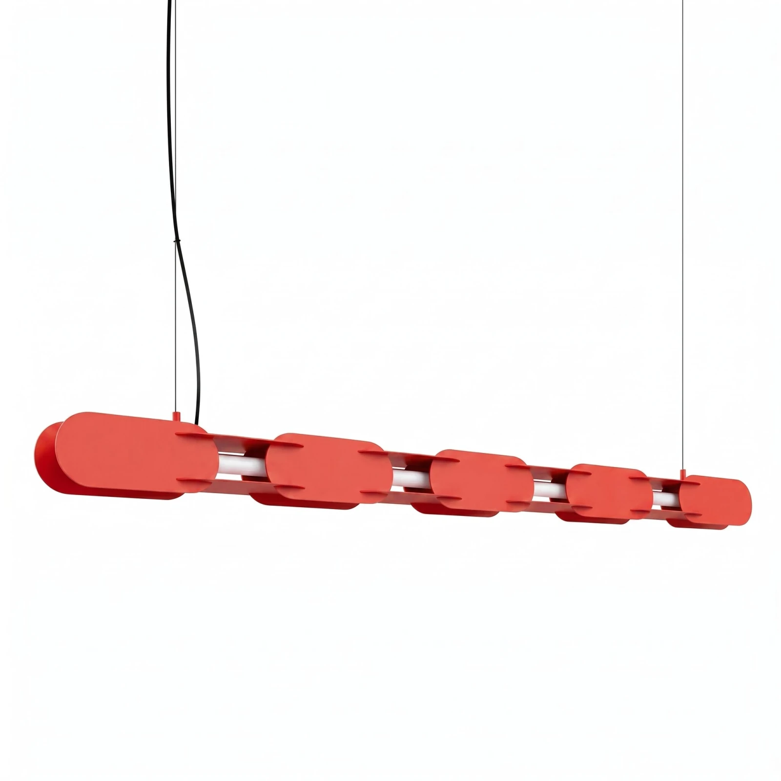 Pakabinamas šviestuvas 158 cm – linijinis, raudonas, DALI valdymas