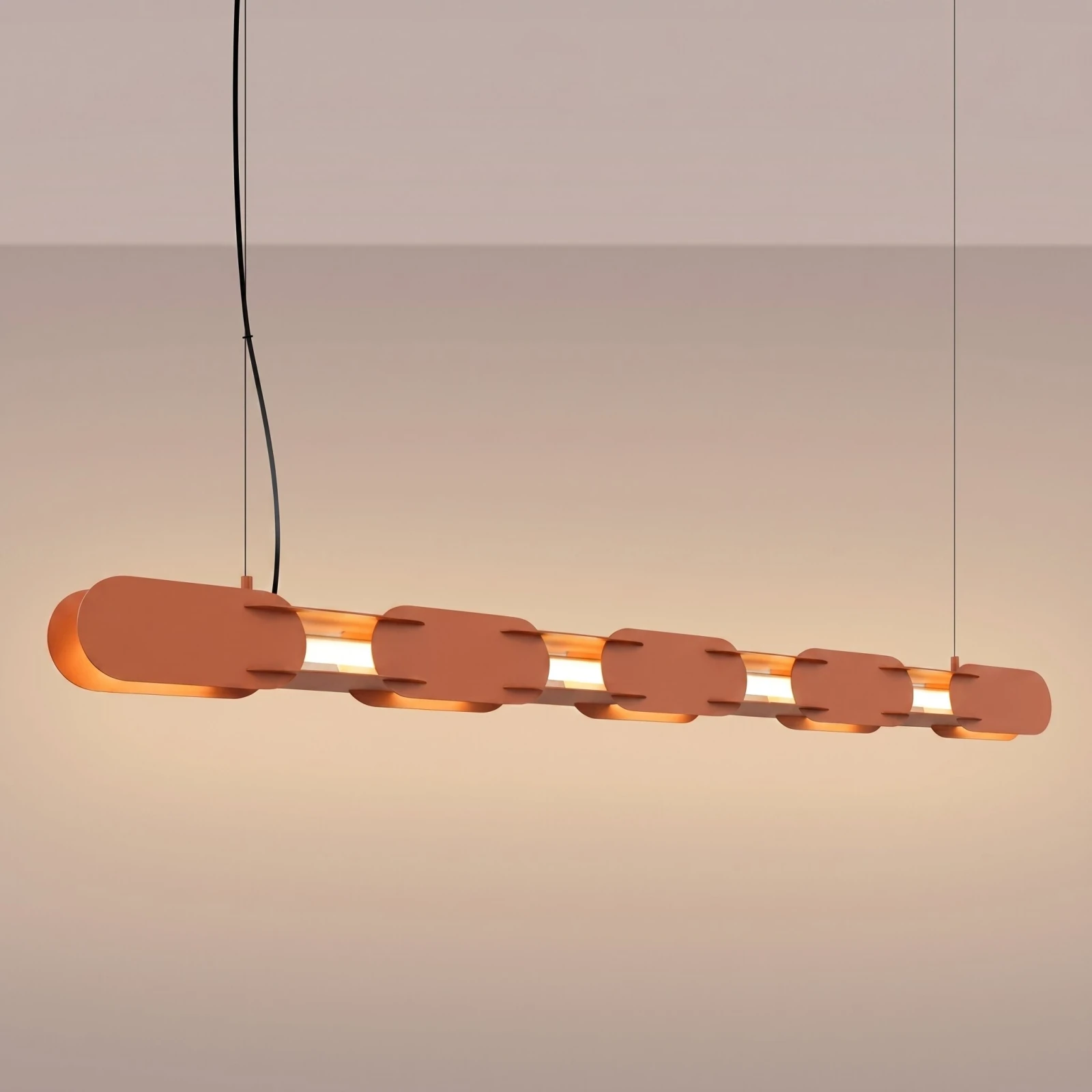 Pakabinamas LED šviestuvas 158 cm – linijinis, raudona, DALI