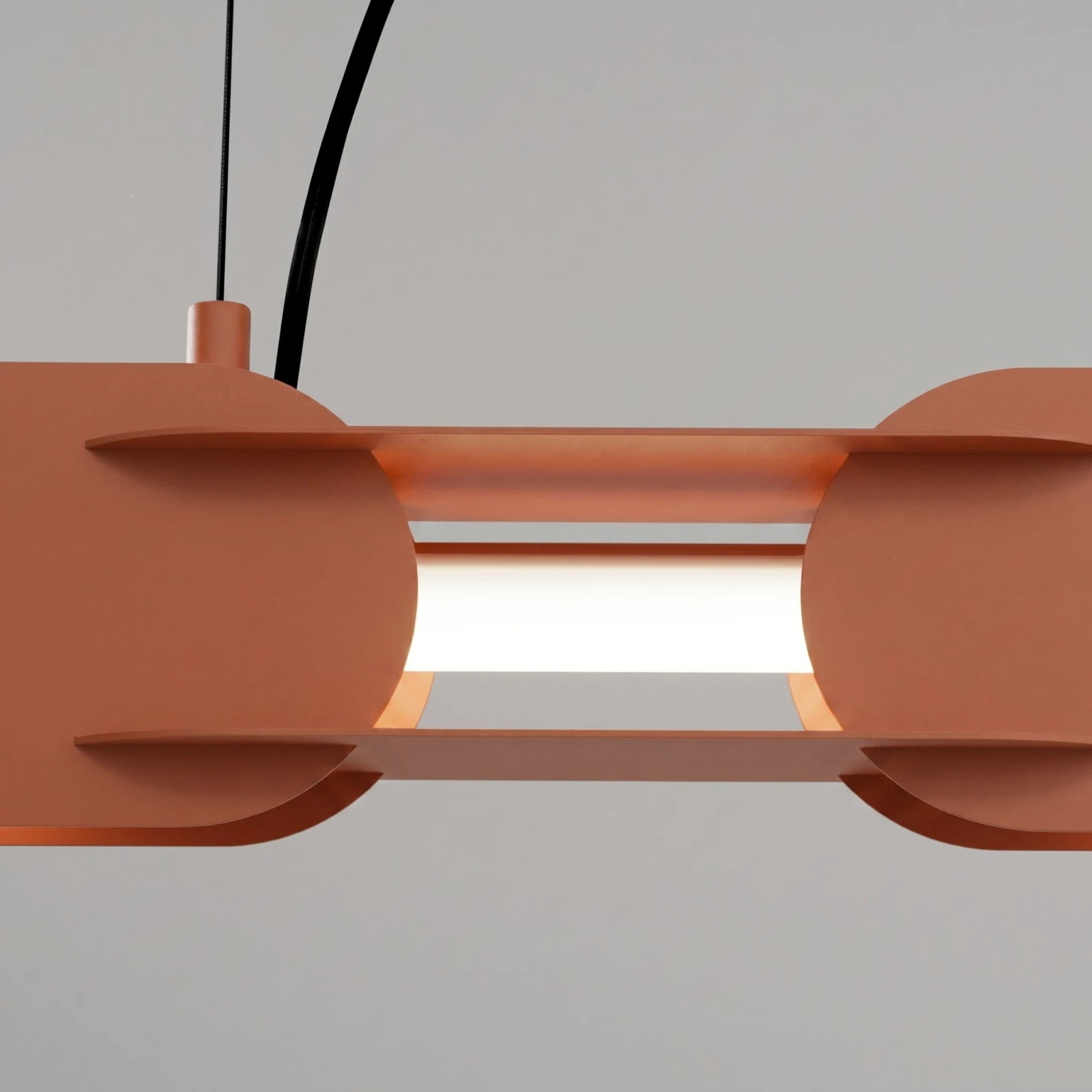 Pendant lamp 158 cm – linear chain, red ochre, CRI98