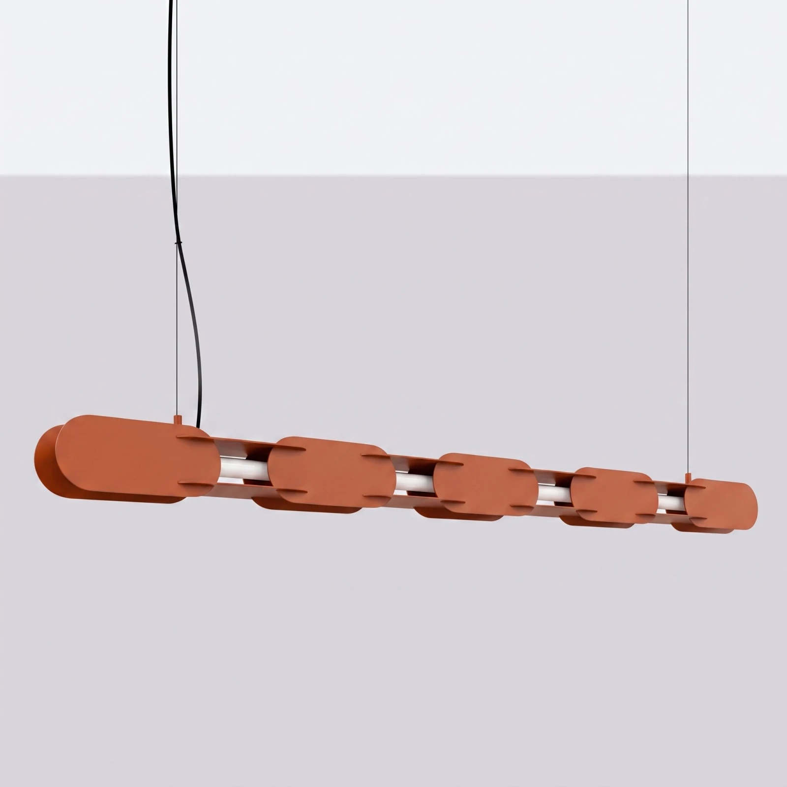 Pendant lamp 158 cm – linear chain, red ochre, CRI98