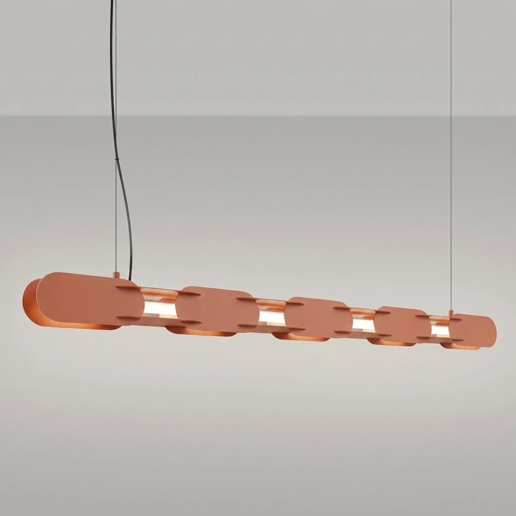 Pendant lamp 158 cm – linear chain, red ochre, CRI98