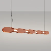 Pendant lamp 158 cm – linear chain, red ochre, CRI98 - Image 1