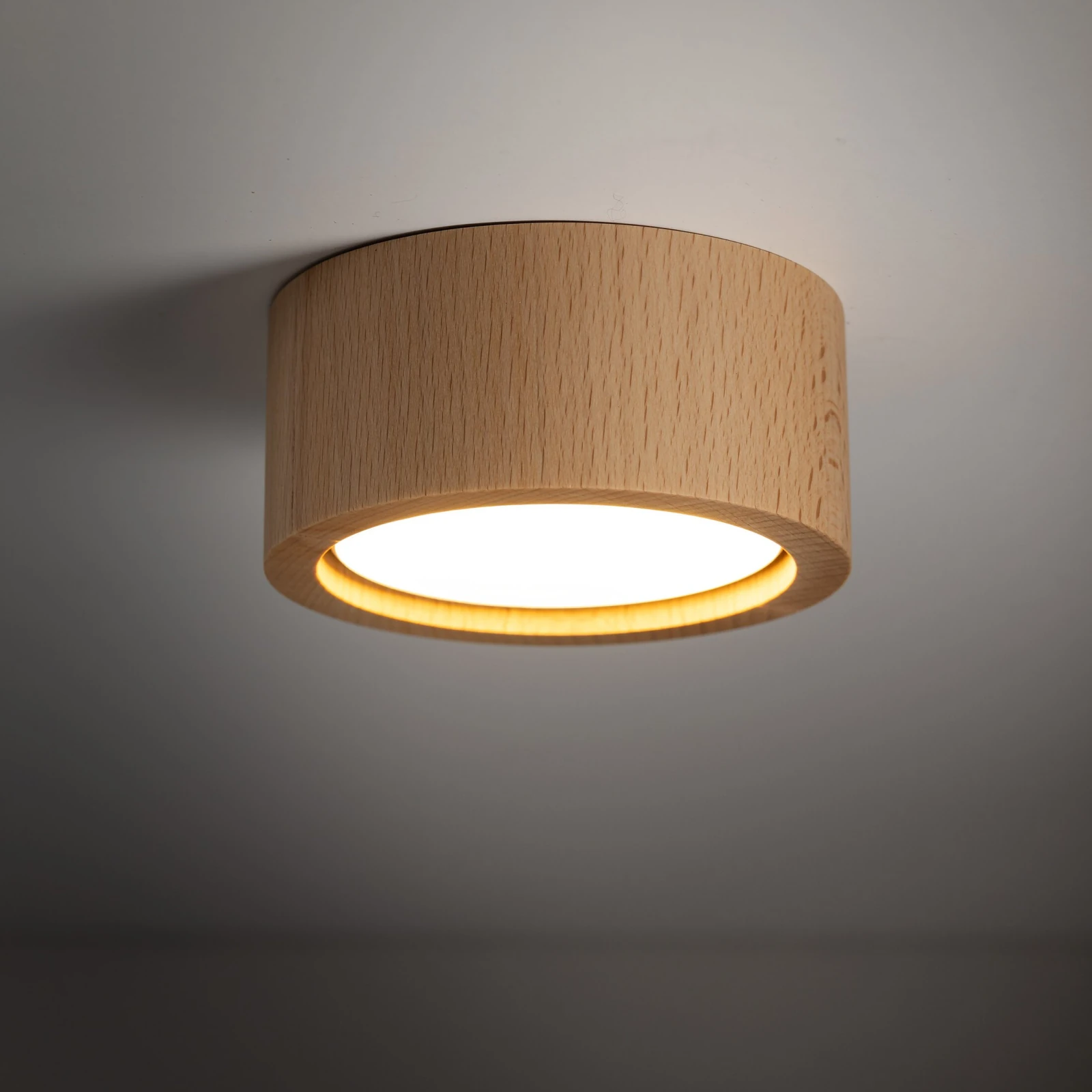 Ceiling light 11 W – cylindrical, beech finish, GU10