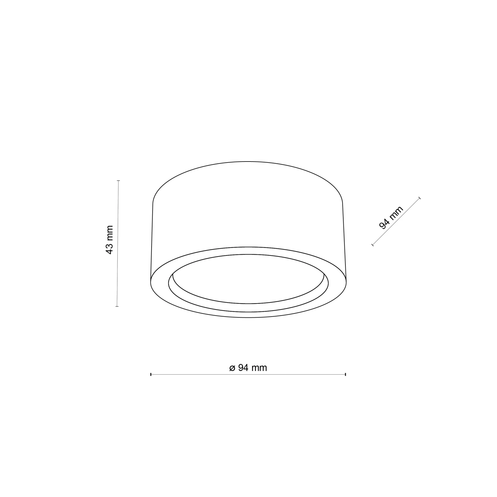 Ceiling light 11 W – cylindrical, beech finish, GU10