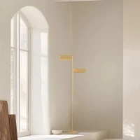Floor LED Light 12W – Brushed Gold, Adjustable Reflectors - Image 1