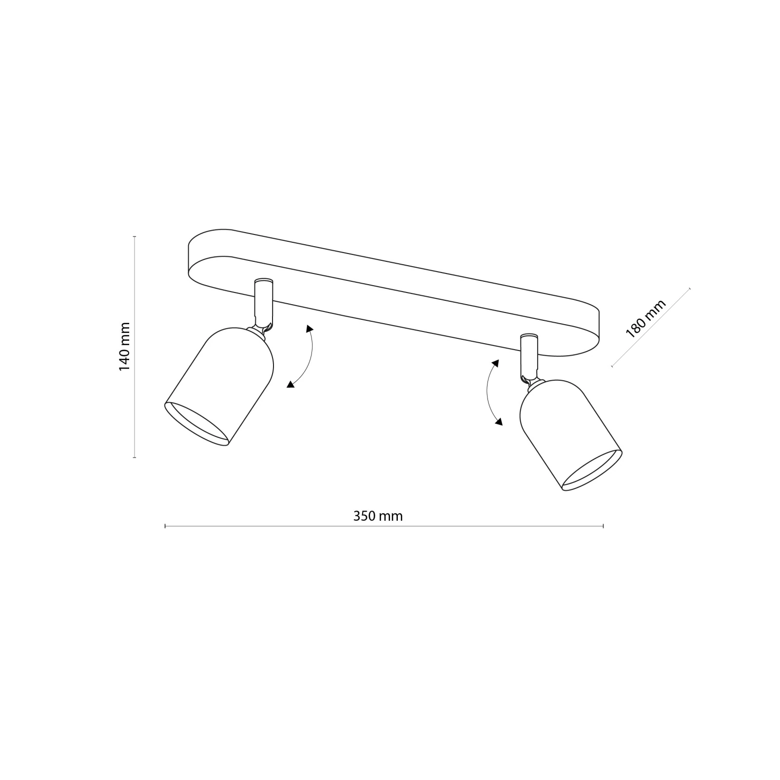 Ceiling light 2xGU10 – white, adjustable beam direction