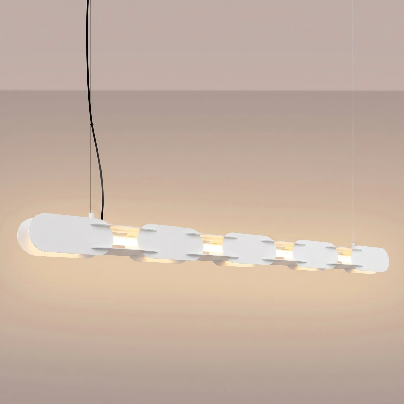 Pendant lamp 158 cm – linear, white, DALI dimmable