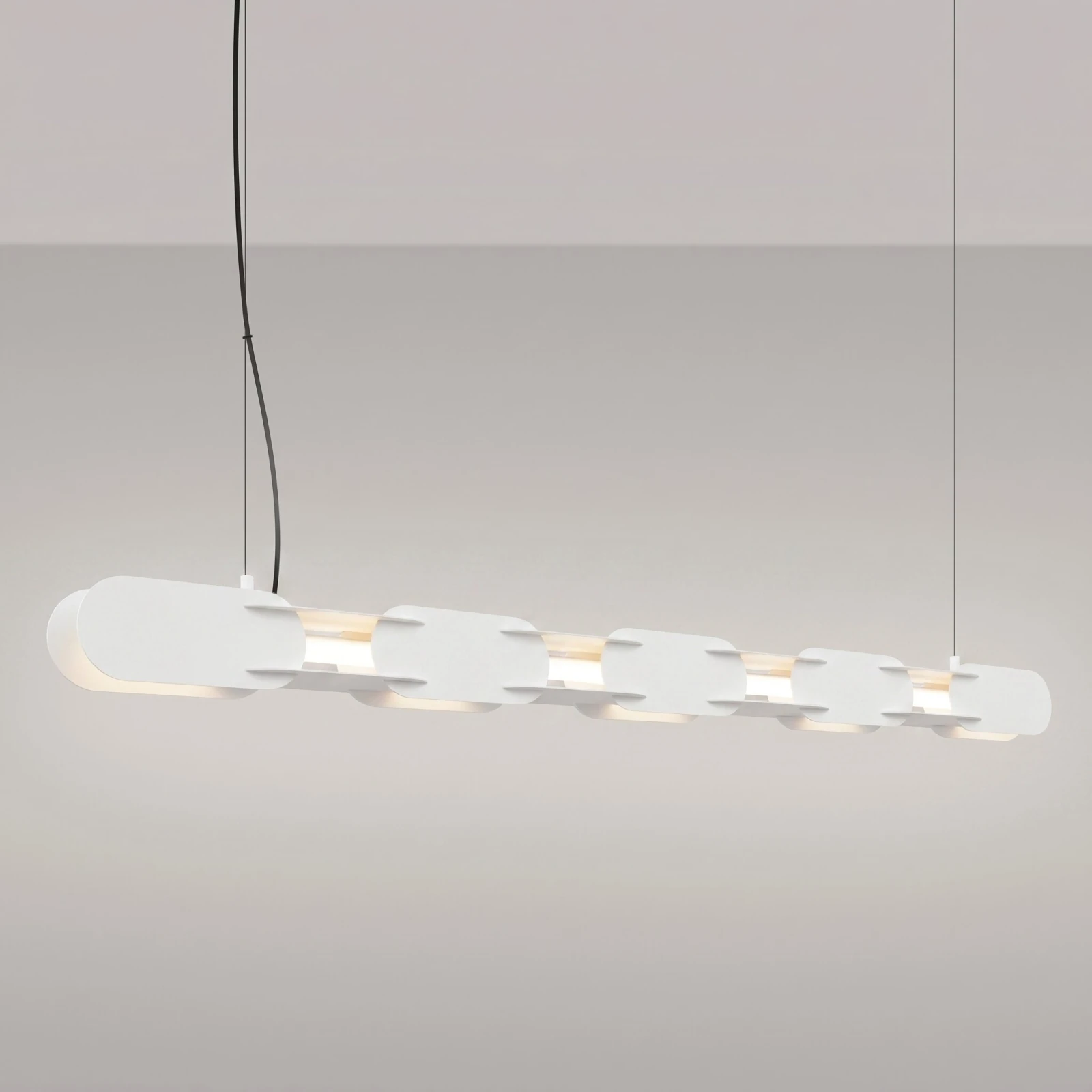 Pendant lamp 158 cm – linear, white, DALI dimmable