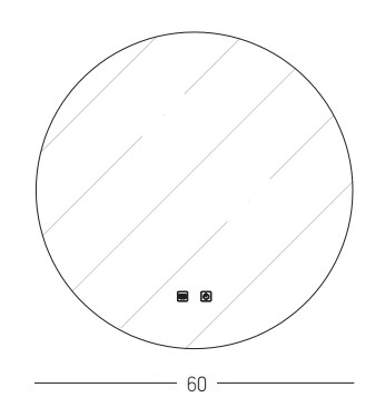 LED veidrodis Ø60 cm – apvalus, be rėmo, su antirasojimo funkcija, neutrali balta šviesa (4000K) - Nuotrauka 3