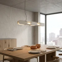 Pakabinamas LED šviestuvas 91 cm – linijinis, smėlio, DALI - Nuotrauka 11