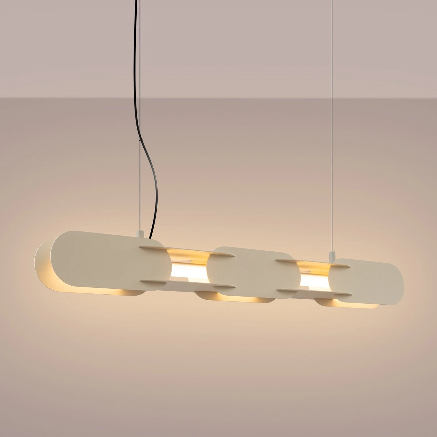 Pakabinamas LED šviestuvas 91 cm – linijinis, smėlio, DALI