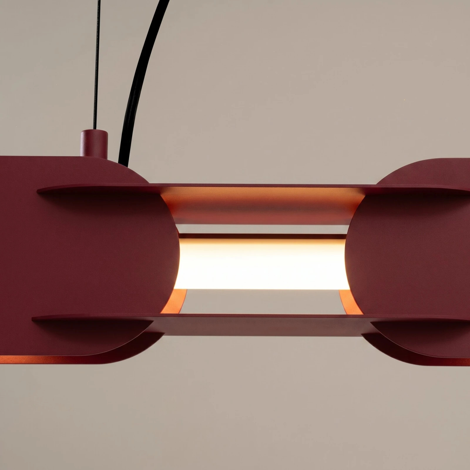 Pakabinamas LED šviestuvas 91 cm – linijinis, burgundinis, DALI