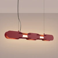 Pakabinamas LED šviestuvas 91 cm – linijinis, burgundinis, DALI - Nuotrauka 1