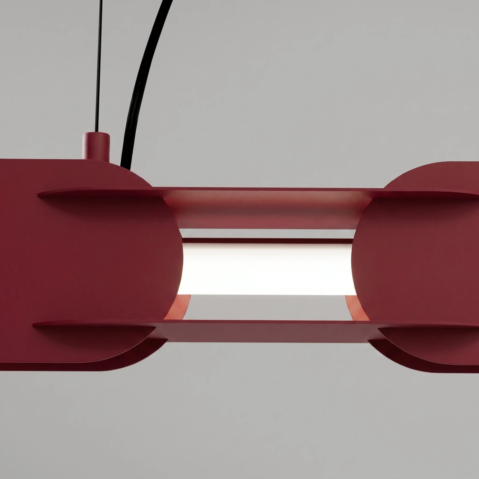 Pakabinamas šviestuvas 91 cm – linijinis, burgundinis, DALI dimdymas