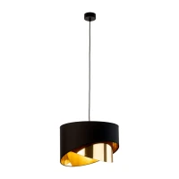 E27 pendant light – round, black, gold inner shade - Image 4