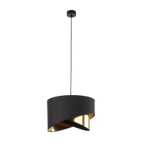 E27 pendant light – round, black, gold inner shade - Image 6