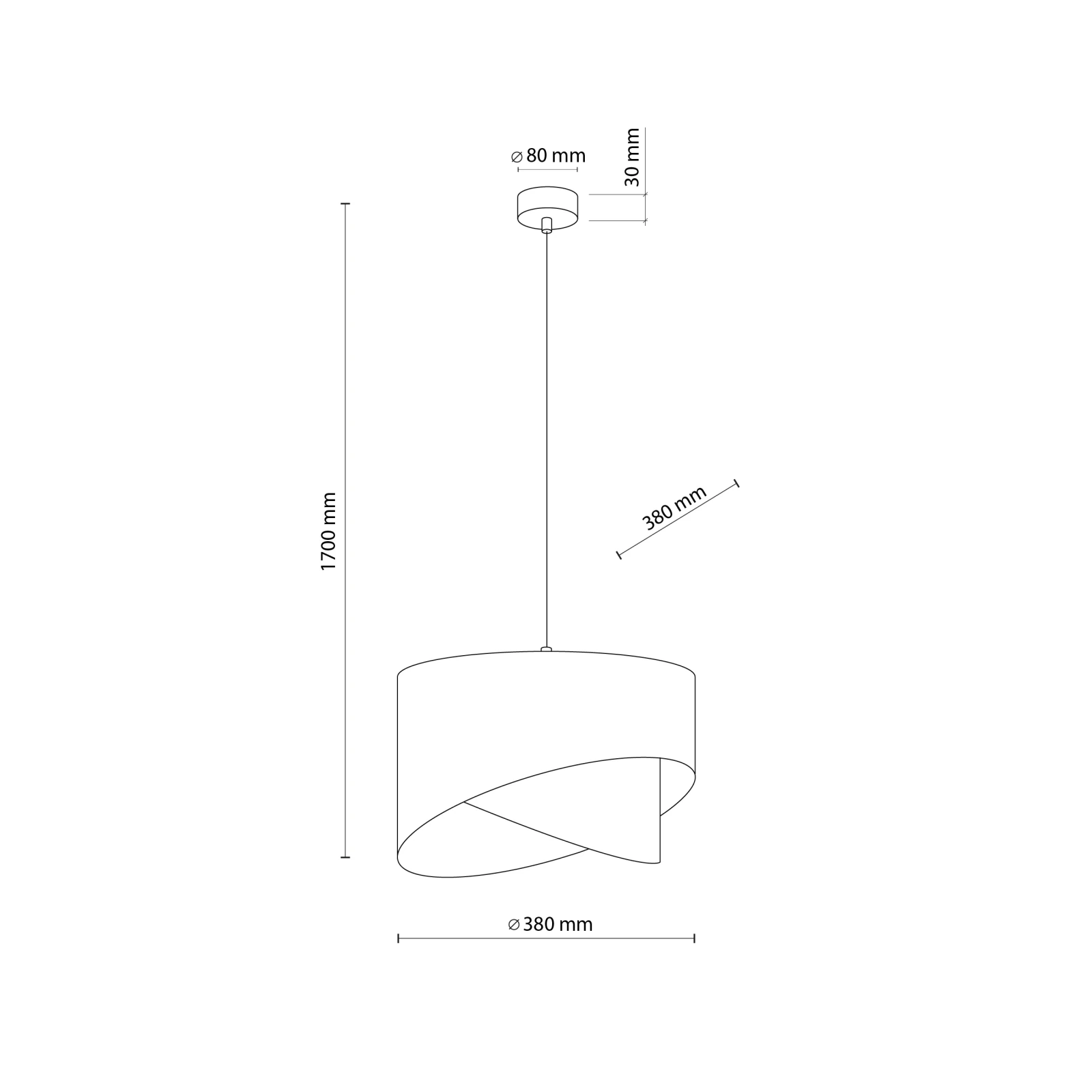 E27 pendant light – round, black, gold inner shade
