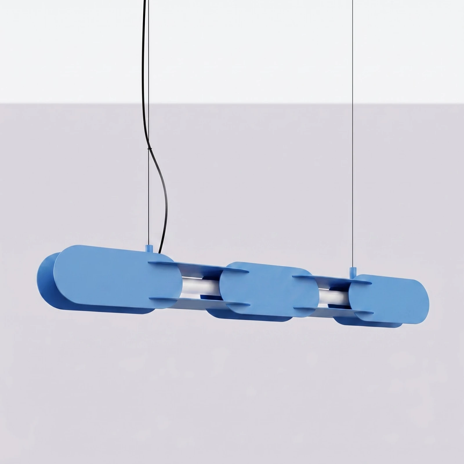 Pendant lamp 91 cm – linear, light blue, DALI dimmable